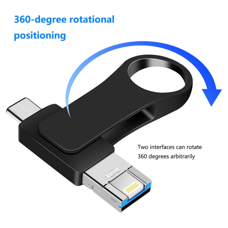 Clé USB en métal 3-en-1 pour ordinateur mobile USB 3.0 + 8 broches + USB-C / Type-C, 8 Go, 16 Go, 32 Go, 64 Go