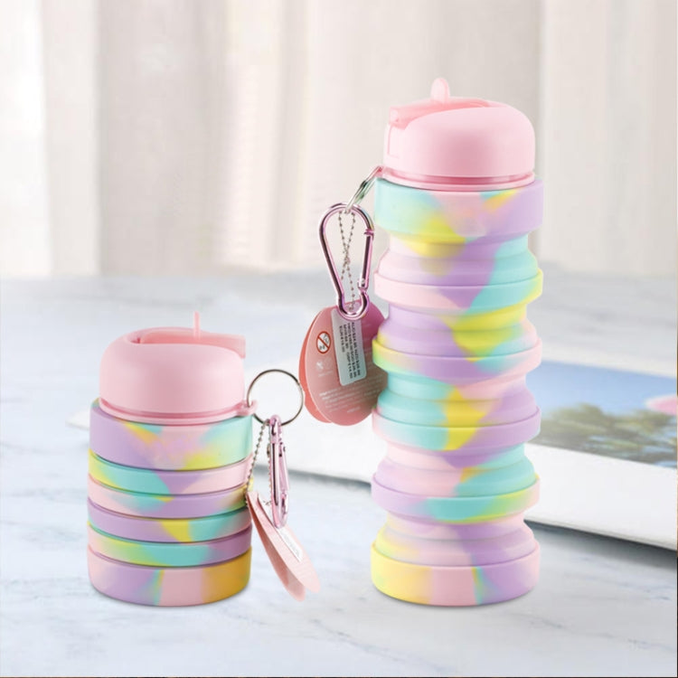 Gobelet d'eau pliant en silicone, bouteille d'eau portable pour le sport en extérieur, grande capacité, tasse de voyage rétractable, 350 ml