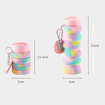Gobelet d'eau pliant en silicone, bouteille d'eau portable pour le sport en extérieur, grande capacité, tasse de voyage rétractable, 350 ml