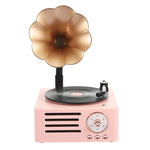 T15 Platine vinyle rétro Petunia, enceinte Bluetooth multifonction mini sans fil, Blanc, Rose, Bleu