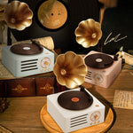 T15 Platine vinyle rétro Petunia, enceinte Bluetooth multifonction mini sans fil, Blanc, Rose, Bleu