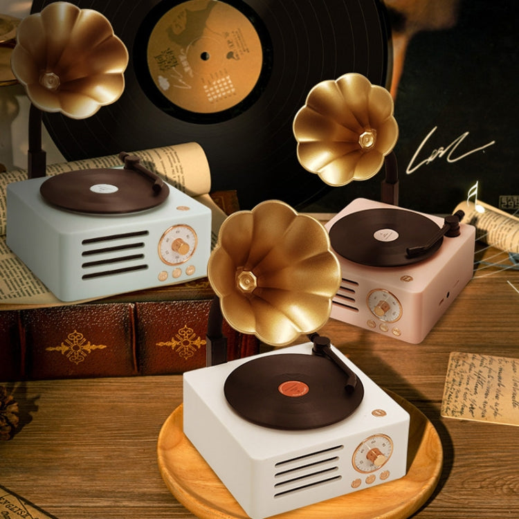 T15 Platine vinyle rétro Petunia, enceinte Bluetooth multifonction mini sans fil, Blanc, Rose, Bleu