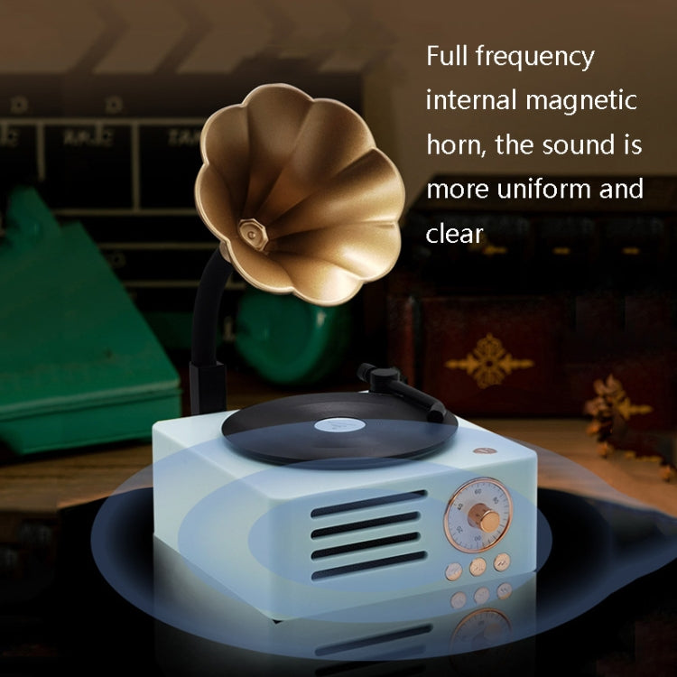 T15 Platine vinyle rétro Petunia, enceinte Bluetooth multifonction mini sans fil, Blanc, Rose, Bleu