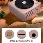 T15 Platine vinyle rétro Petunia, enceinte Bluetooth multifonction mini sans fil, Blanc, Rose, Bleu