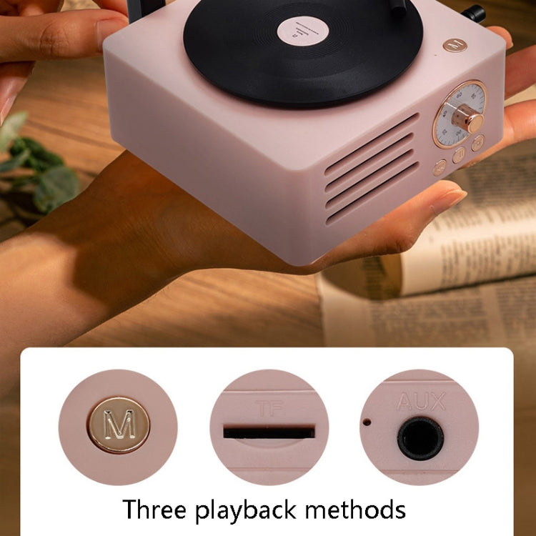 T15 Platine vinyle rétro Petunia, enceinte Bluetooth multifonction mini sans fil, Blanc, Rose, Bleu