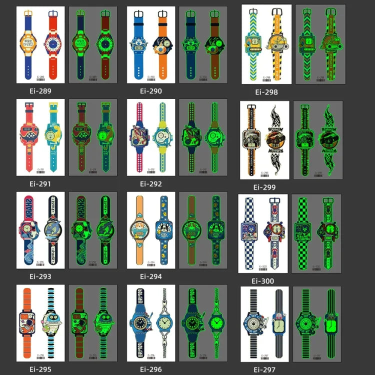 20 autocollants de tatouage étanches et lumineux pour enfants, modèles Ei-289, EI-290, Ei-291, EI-292, Ei-293, Ei-294, Ei-295, Ei-296, Ei-297, Ei-298, Ei-299, EI-300