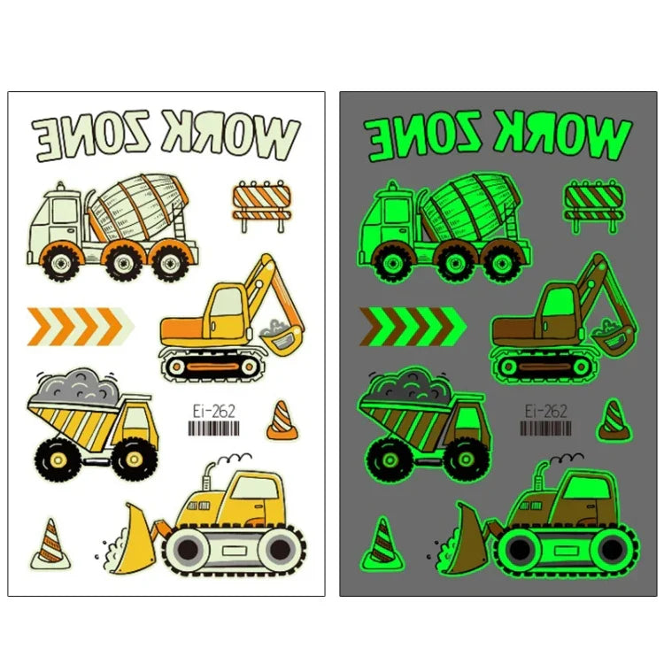 20 autocollants de tatouage temporaire imperméables et lumineux pour enfants, motifs de voitures de transport, Ei-261, Ei-262, Ei-263, Ei-264, Ei-265, Ei-266, Ei-267, Ei-268, Ei-269, Ei-270, Ei-271, Ei-272, Ei-273, Ei-274, Ei-275, Ei-276
