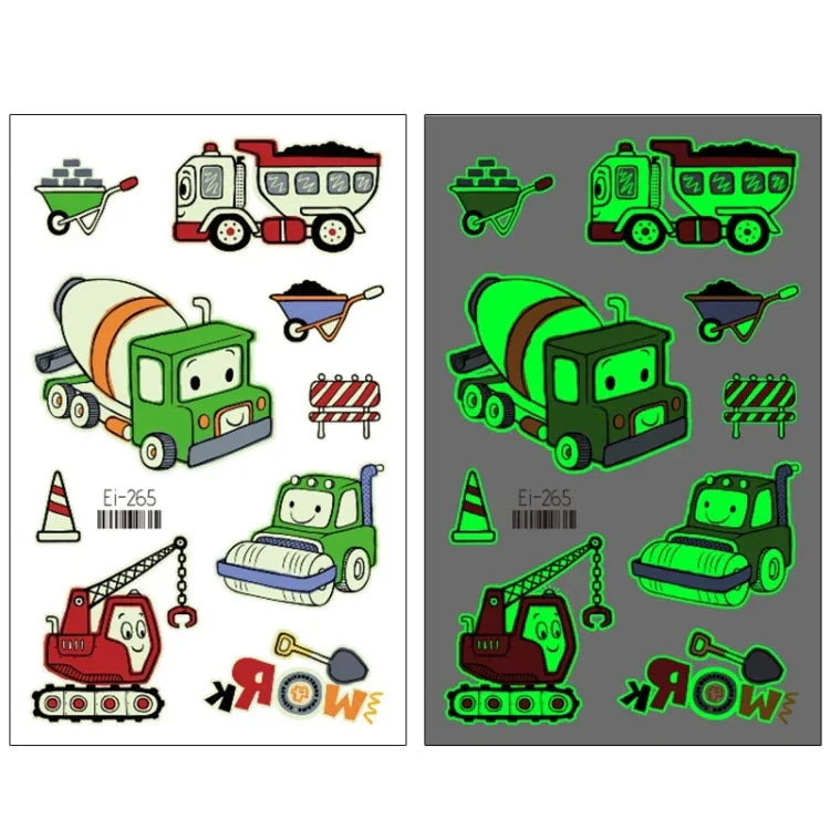 20 autocollants de tatouage temporaire imperméables et lumineux pour enfants, motifs de voitures de transport, Ei-261, Ei-262, Ei-263, Ei-264, Ei-265, Ei-266, Ei-267, Ei-268, Ei-269, Ei-270, Ei-271, Ei-272, Ei-273, Ei-274, Ei-275, Ei-276