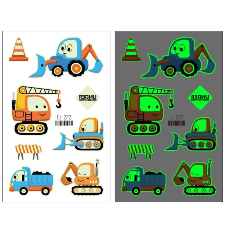 20 autocollants de tatouage temporaire imperméables et lumineux pour enfants, motifs de voitures de transport, Ei-261, Ei-262, Ei-263, Ei-264, Ei-265, Ei-266, Ei-267, Ei-268, Ei-269, Ei-270, Ei-271, Ei-272, Ei-273, Ei-274, Ei-275, Ei-276