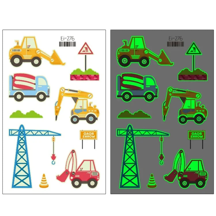 20 autocollants de tatouage temporaire imperméables et lumineux pour enfants, motifs de voitures de transport, Ei-261, Ei-262, Ei-263, Ei-264, Ei-265, Ei-266, Ei-267, Ei-268, Ei-269, Ei-270, Ei-271, Ei-272, Ei-273, Ei-274, Ei-275, Ei-276