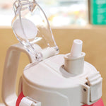 Bouteille d'eau de sport grande capacité à dégradé givré avec paille portable pour l'extérieur, 2000 ml