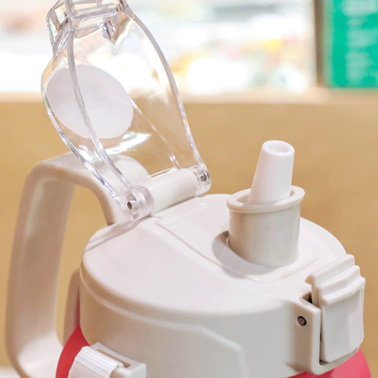 Bouteille d'eau de sport grande capacité à dégradé givré avec paille portable pour l'extérieur, 2000 ml