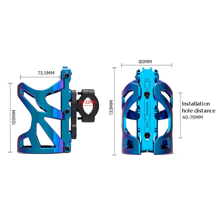 SMCP5456 support de boisson pour moto porte-gobelet cadre bouilloire accessoires modifiés, avec pince de tube (noir), avec pince de tube (titane)