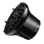 Diffuseur de cheveux universel adaptable pour sèche-cheveux avec conception rotative pour cheveux bouclés, grand capot de vent, blanc, noir