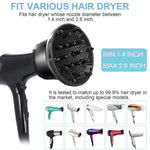 Diffuseur de cheveux universel adaptable pour sèche-cheveux avec conception rotative pour cheveux bouclés, grand capot de vent, blanc, noir