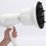Diffuseur de cheveux universel adaptable pour sèche-cheveux avec conception rotative pour cheveux bouclés, grand capot de vent, blanc, noir