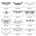 10 PCS Autocollant de tatouage imperméable pour clavicule et poitrine, cache-cicatrices, BC-025, BC-026, BC-027, BC-028, BC-029, BC-030, BC-031, BC-032, BC-033, BC-034, BC-035, BC-036