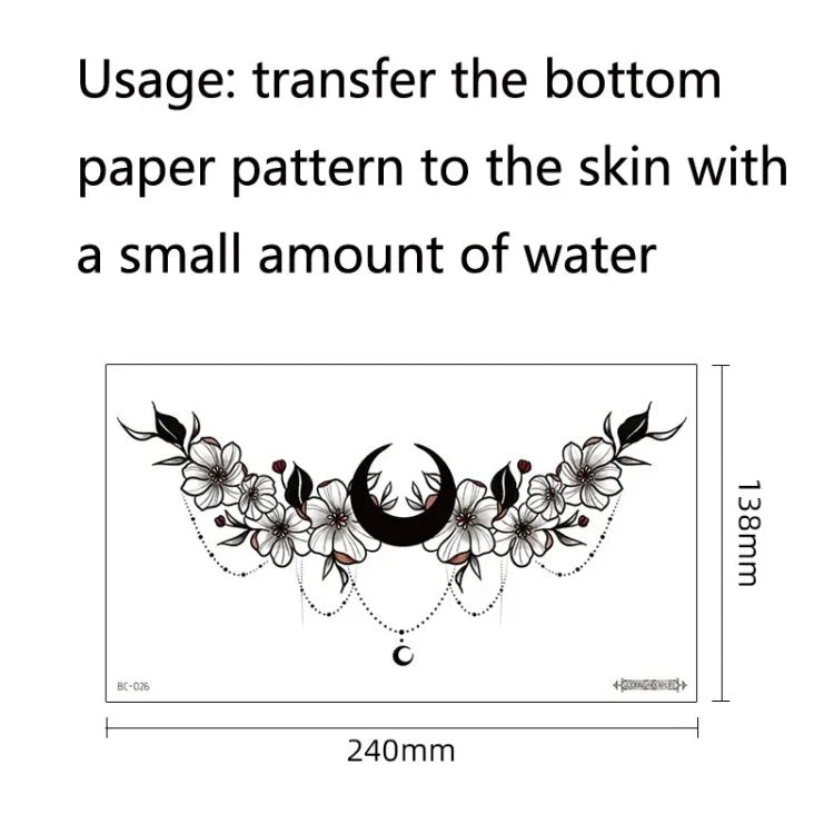 10 PCS Autocollant de tatouage imperméable pour clavicule et poitrine, cache-cicatrices, BC-025, BC-026, BC-027, BC-028, BC-029, BC-030, BC-031, BC-032, BC-033, BC-034, BC-035, BC-036