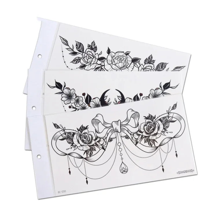 10 PCS Autocollant de tatouage imperméable pour clavicule et poitrine, cache-cicatrices, BC-025, BC-026, BC-027, BC-028, BC-029, BC-030, BC-031, BC-032, BC-033, BC-034, BC-035, BC-036