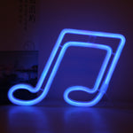 Lumière néon en forme de note de musique pour décoration de pièce, Lumière bleue, Lumière rouge, Lumière colorée, Lumière rose