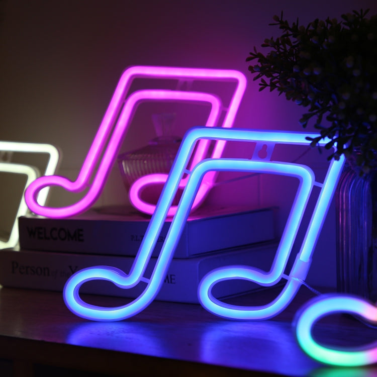 Lumière néon en forme de note de musique pour décoration de pièce, Lumière bleue, Lumière rouge, Lumière colorée, Lumière rose