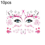 10 autocollants de tatouage pailletés étanches pour festival de musique, LG-001, LG-002, LG-003, LG-004, LG-005, LG-006