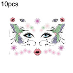 10 autocollants de tatouage pailletés étanches pour festival de musique, LG-001, LG-002, LG-003, LG-004, LG-005, LG-006