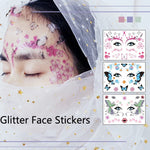 10 autocollants de tatouage pailletés étanches pour festival de musique, LG-001, LG-002, LG-003, LG-004, LG-005, LG-006