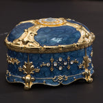 Boîte de rangement à bijoux ovale en métal, avec diamant, cadeau d'anniversaire de mariage, 8,5x6x6cm, 11x7,5x7cm