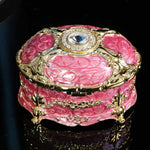 Boîte de rangement à bijoux ovale en métal, avec diamant, cadeau d'anniversaire de mariage, 8,5x6x6cm, 11x7,5x7cm