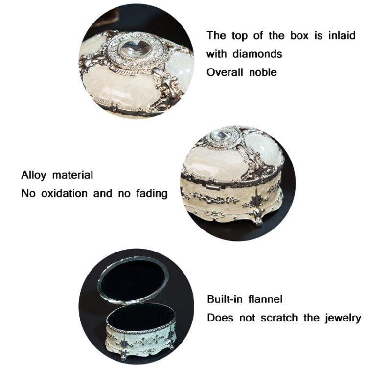 Boîte de rangement à bijoux ovale en métal, avec diamant, cadeau d'anniversaire de mariage, 8,5x6x6cm, 11x7,5x7cm
