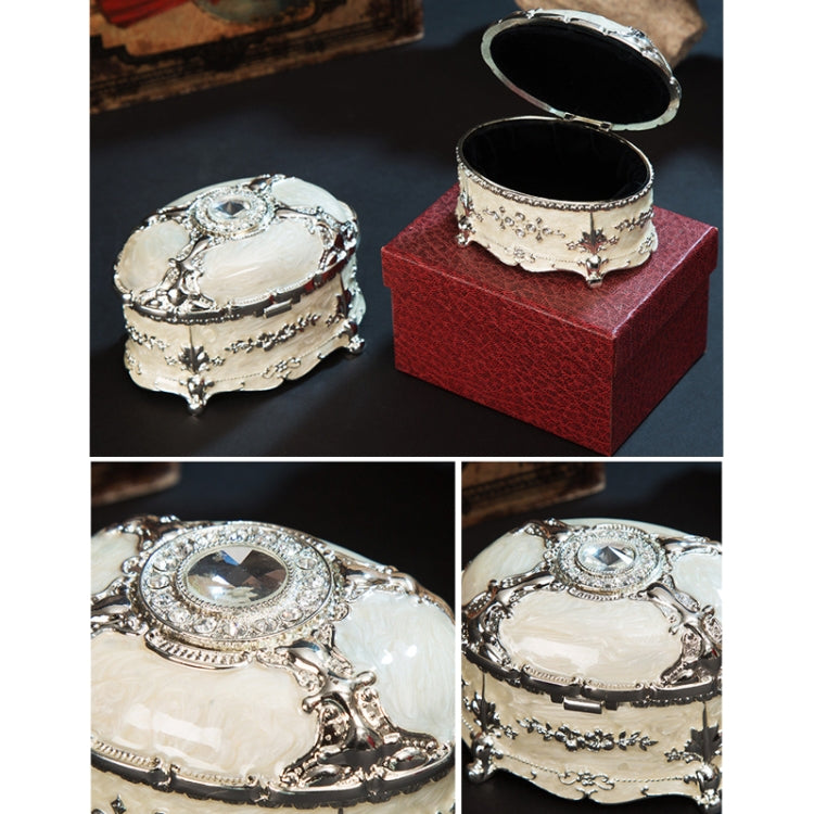 Boîte de rangement à bijoux ovale en métal, avec diamant, cadeau d'anniversaire de mariage, 8,5x6x6cm, 11x7,5x7cm