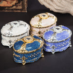 Boîte de rangement à bijoux ovale en métal, avec diamant, cadeau d'anniversaire de mariage, 8,5x6x6cm, 11x7,5x7cm