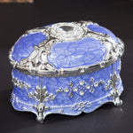 Boîte de rangement à bijoux ovale en métal, avec diamant, cadeau d'anniversaire de mariage, 8,5x6x6cm, 11x7,5x7cm