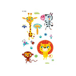 20 PCS Autocollants de tatouage animaux de dessin animé mignons imperméables et anti-transpiration pour enfants, EC-581, EC-582, EC-583, EC-584, EC-585, EC-590, EC-531, EC-591, EC-592, EC-593, EC-594, EC-614, EC-615, EC-617, EC-618