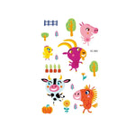 20 PCS Autocollants de tatouage animaux de dessin animé mignons imperméables et anti-transpiration pour enfants, EC-581, EC-582, EC-583, EC-584, EC-585, EC-590, EC-531, EC-591, EC-592, EC-593, EC-594, EC-614, EC-615, EC-617, EC-618