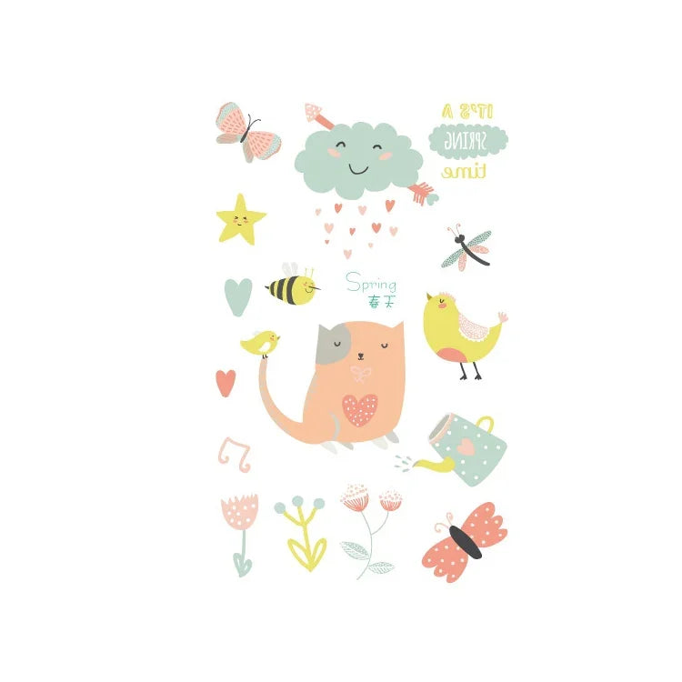 20 PCS Autocollants de tatouage animaux de dessin animé mignons imperméables et anti-transpiration pour enfants, EC-581, EC-582, EC-583, EC-584, EC-585, EC-590, EC-531, EC-591, EC-592, EC-593, EC-594, EC-614, EC-615, EC-617, EC-618
