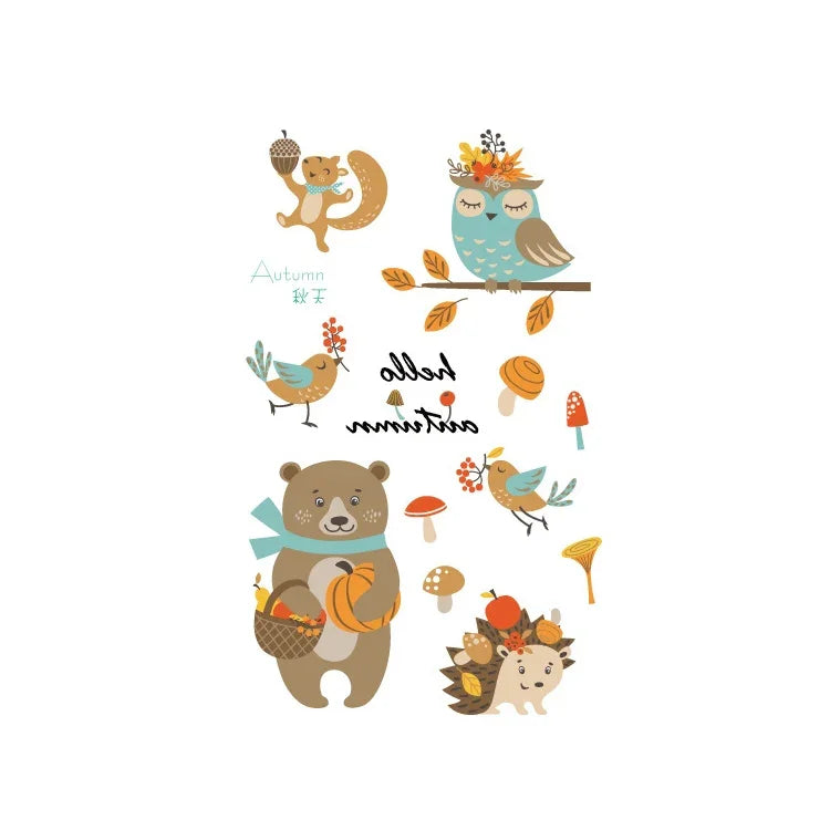 20 PCS Autocollants de tatouage animaux de dessin animé mignons imperméables et anti-transpiration pour enfants, EC-581, EC-582, EC-583, EC-584, EC-585, EC-590, EC-531, EC-591, EC-592, EC-593, EC-594, EC-614, EC-615, EC-617, EC-618