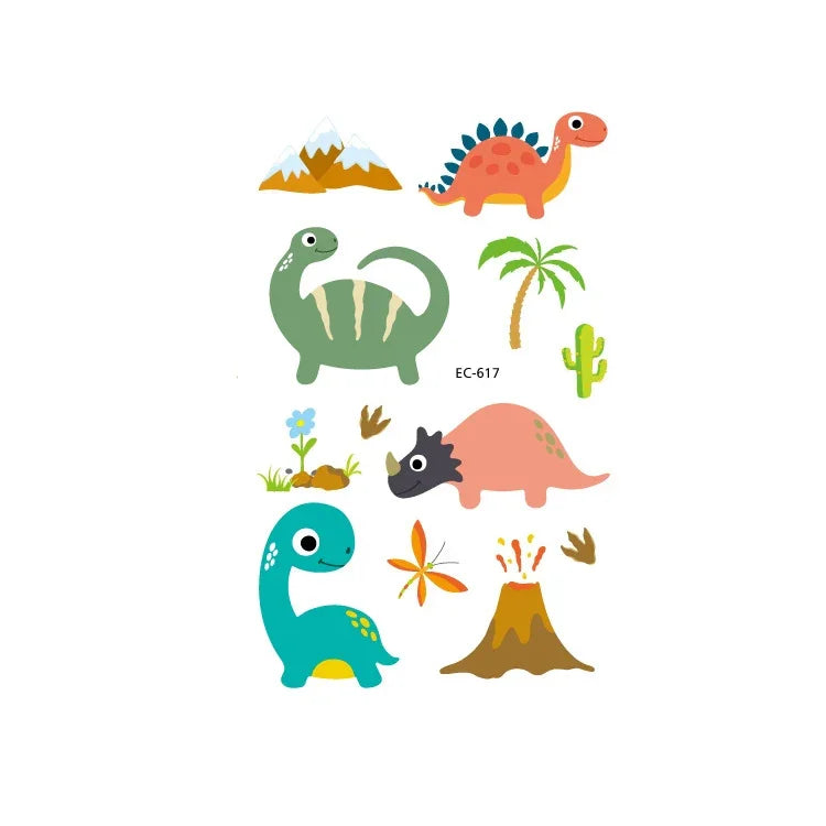 20 PCS Autocollants de tatouage animaux de dessin animé mignons imperméables et anti-transpiration pour enfants, EC-581, EC-582, EC-583, EC-584, EC-585, EC-590, EC-531, EC-591, EC-592, EC-593, EC-594, EC-614, EC-615, EC-617, EC-618