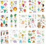 20 PCS Autocollants de tatouage animaux de dessin animé mignons imperméables et anti-transpiration pour enfants, EC-581, EC-582, EC-583, EC-584, EC-585, EC-590, EC-531, EC-591, EC-592, EC-593, EC-594, EC-614, EC-615, EC-617, EC-618