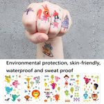 20 PCS Autocollants de tatouage animaux de dessin animé mignons imperméables et anti-transpiration pour enfants, EC-581, EC-582, EC-583, EC-584, EC-585, EC-590, EC-531, EC-591, EC-592, EC-593, EC-594, EC-614, EC-615, EC-617, EC-618