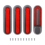 Couvercle décoratif latéral quatre voies pour roue de trottinette électrique avec bandes réfléchissantes et vis pour Xiaomi Mijia 1S / Pro 2, rouge, jaune