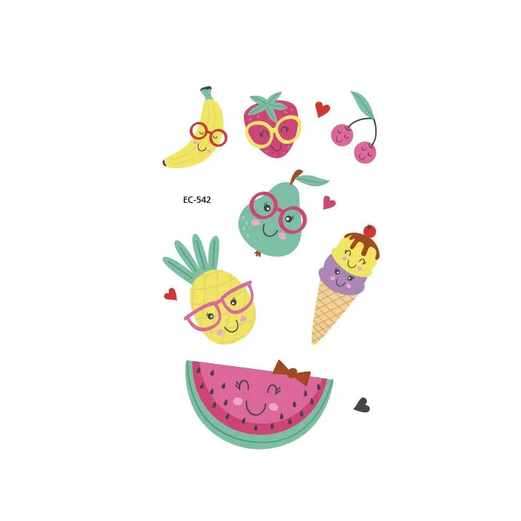 20 PCS Autocollants Tatouages Étanches Fruits, Légumes et Plantes Peints, EC-531, EC-532, EC-533, EC-534, EC-535, EC-536, EC-537, EC-538, EC-539, EC-540, EC-541, EC-542, EC-543, EC-544, EC-545, EC-546, EC-547, EC-548, EC-549, EC-550, EC-551, EC-552