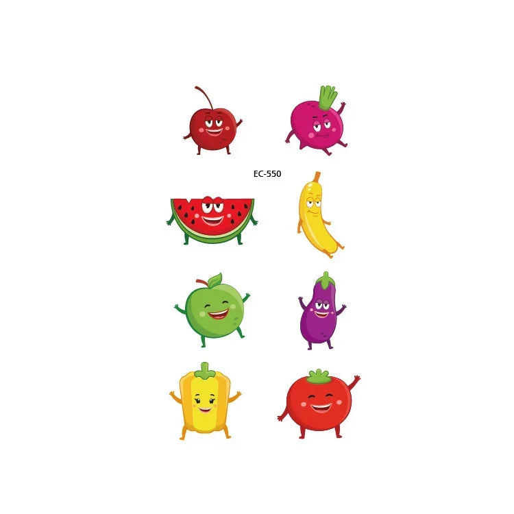 20 PCS Autocollants Tatouages Étanches Fruits, Légumes et Plantes Peints, EC-531, EC-532, EC-533, EC-534, EC-535, EC-536, EC-537, EC-538, EC-539, EC-540, EC-541, EC-542, EC-543, EC-544, EC-545, EC-546, EC-547, EC-548, EC-549, EC-550, EC-551, EC-552