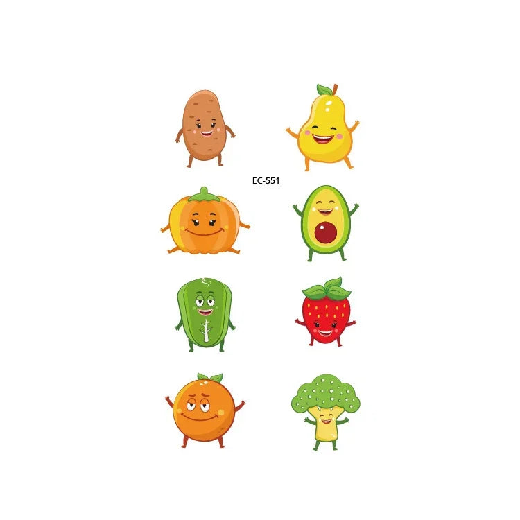 20 PCS Autocollants Tatouages Étanches Fruits, Légumes et Plantes Peints, EC-531, EC-532, EC-533, EC-534, EC-535, EC-536, EC-537, EC-538, EC-539, EC-540, EC-541, EC-542, EC-543, EC-544, EC-545, EC-546, EC-547, EC-548, EC-549, EC-550, EC-551, EC-552