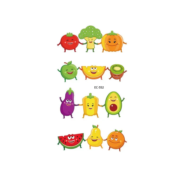 20 PCS Autocollants Tatouages Étanches Fruits, Légumes et Plantes Peints, EC-531, EC-532, EC-533, EC-534, EC-535, EC-536, EC-537, EC-538, EC-539, EC-540, EC-541, EC-542, EC-543, EC-544, EC-545, EC-546, EC-547, EC-548, EC-549, EC-550, EC-551, EC-552