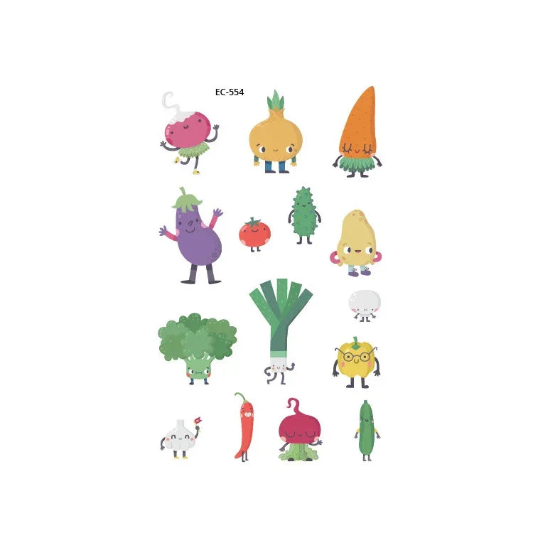 20 PCS Autocollants Tatouages Étanches Fruits, Légumes et Plantes Peints, EC-531, EC-532, EC-533, EC-534, EC-535, EC-536, EC-537, EC-538, EC-539, EC-540, EC-541, EC-542, EC-543, EC-544, EC-545, EC-546, EC-547, EC-548, EC-549, EC-550, EC-551, EC-552