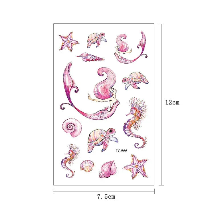 20 autocollants de tatouage pour enfants étanches sur le thème des animaux marins, EC-559, EC-566, EC-567, EC-571, EC-572, EC-573, EC-574, EC-575, EC-576, EC-577, EC-741, EC-764