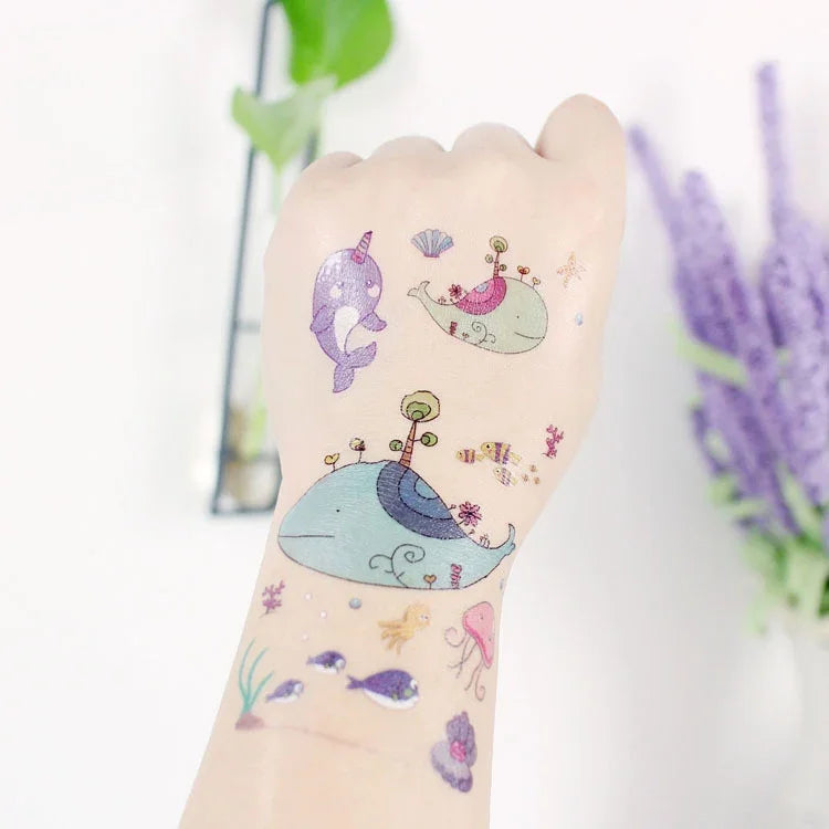 20 autocollants de tatouage pour enfants étanches sur le thème des animaux marins, EC-559, EC-566, EC-567, EC-571, EC-572, EC-573, EC-574, EC-575, EC-576, EC-577, EC-741, EC-764
