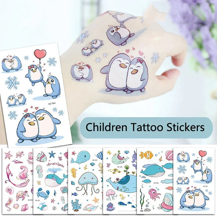 20 autocollants de tatouage pour enfants étanches sur le thème des animaux marins, EC-559, EC-566, EC-567, EC-571, EC-572, EC-573, EC-574, EC-575, EC-576, EC-577, EC-741, EC-764